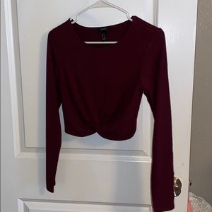 Maroon Crop Top
